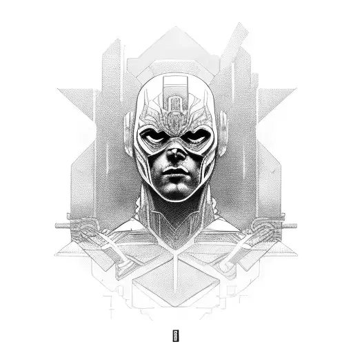 An Intricate Black And Grey Portrait Of The Client's Favorite Superhero