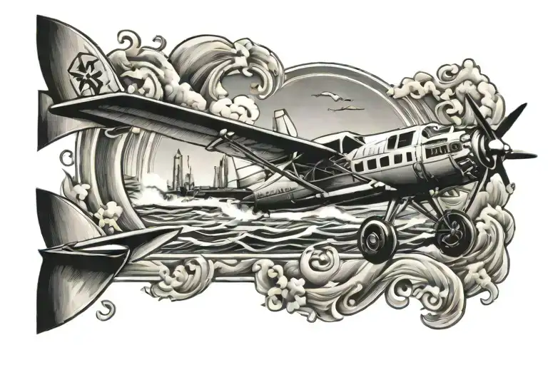 Beach Waves With Aero Plane