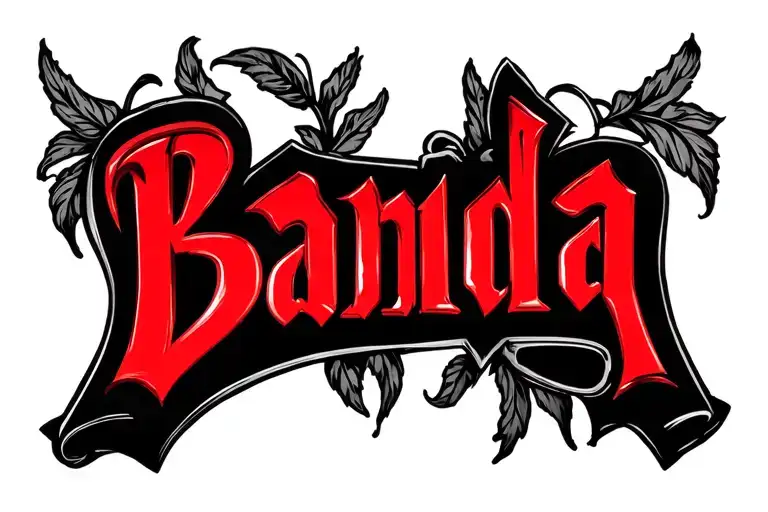 Banda In Red Font Black Background