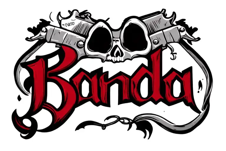 Banda In Red Font Black Background Gangster