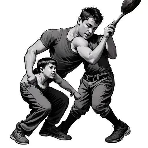 Father Son Playing Catch