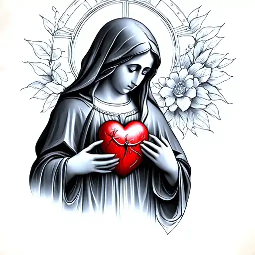 Virgin Mary With Sacred Heart