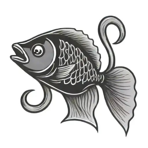 A Guitar Pick With A Fish Hook Design