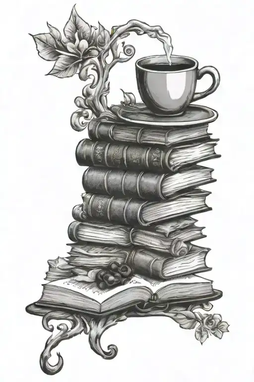 Coffee And Books Surrealism