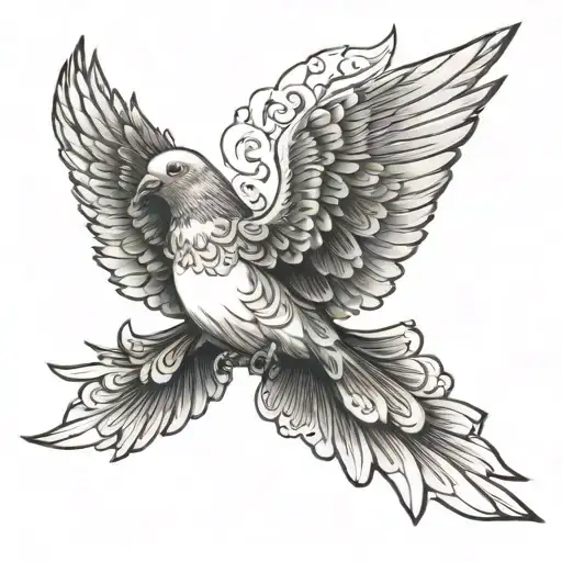 Japanese Dove Wings Spread