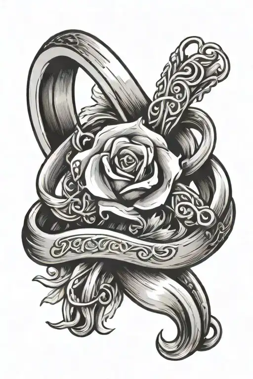 A Wedding Finger Tattoo Featuring Tying The Knot Intertwined With My Wedding Ring As A Focal Point