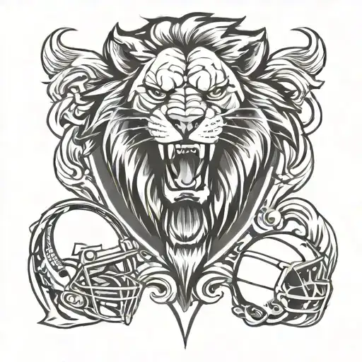 Football Lions Skull 0478