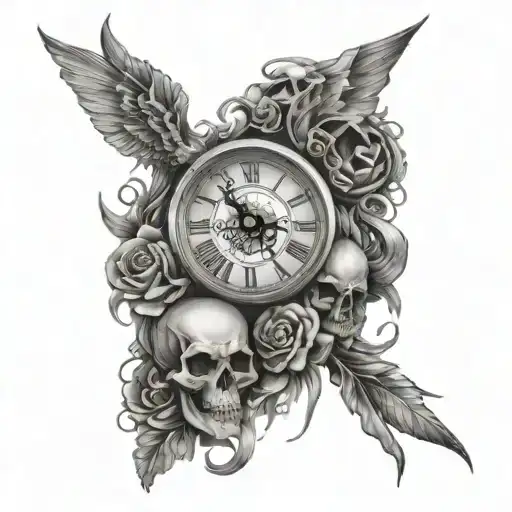 Clock And Skulls