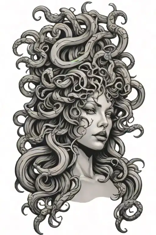 Medusa Surrounded By Thorn Vine