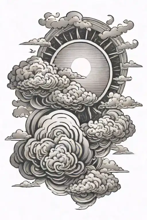 Clouds With The Sun In The Background