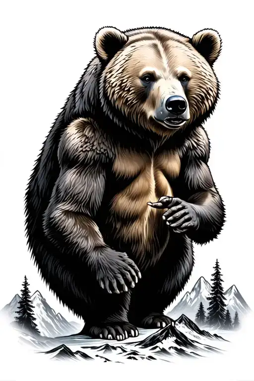 Bear With Mountains