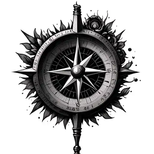 Compass Surrounded By Various