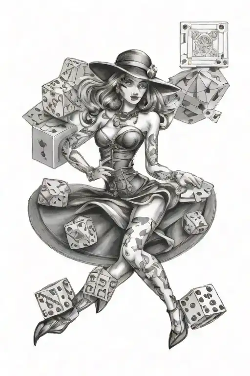 Casino Girl With Dice