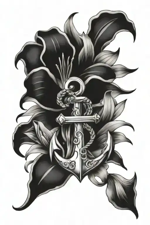 Anchor And Lillies Shoulder