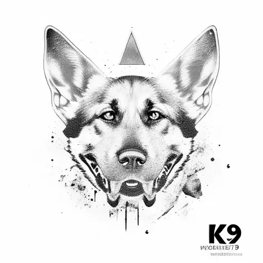 K9 Police Dog In A Dynamic Pose