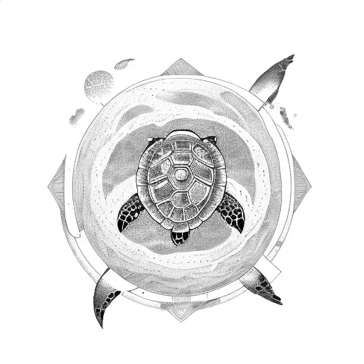 Turtle Within Moon