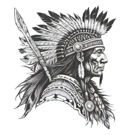 Native American Warrior And Explorer