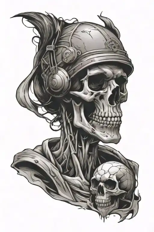 Skull And Basketball Player