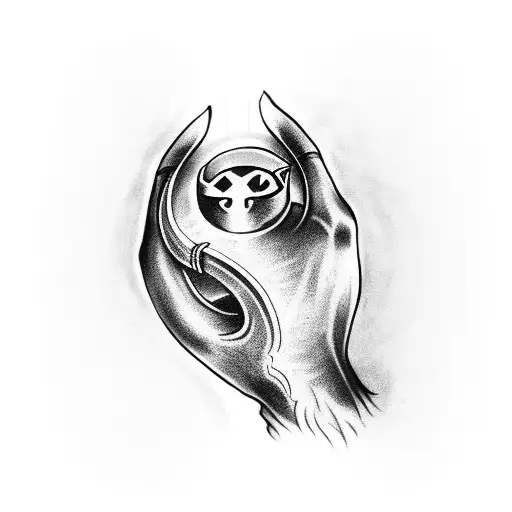 A Medieval Gauntlet Petting A Cat