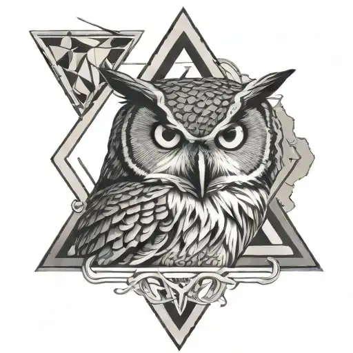 Upward Facing Triangle With A Friendly Looking Owl Sitting In The Triangle