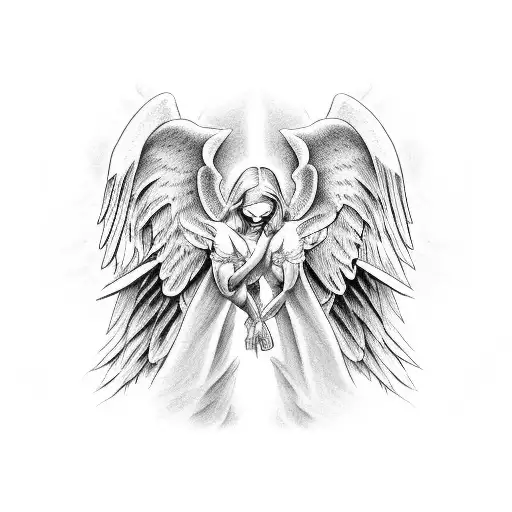 Angel And Devil Fighting Full Sleeve