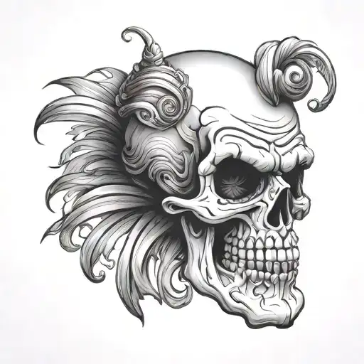 Skull Clown Face