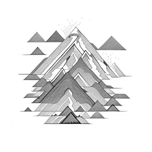 A Mountain Landscape Made Entirely Of Lines Of Code