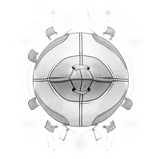 Design A Tattoo Depicting A Football Field Transformed Into A Vibrant Art Canvas