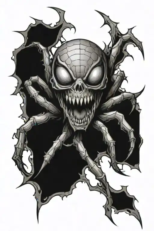 Spider With Psychotic Smile Wide Composition