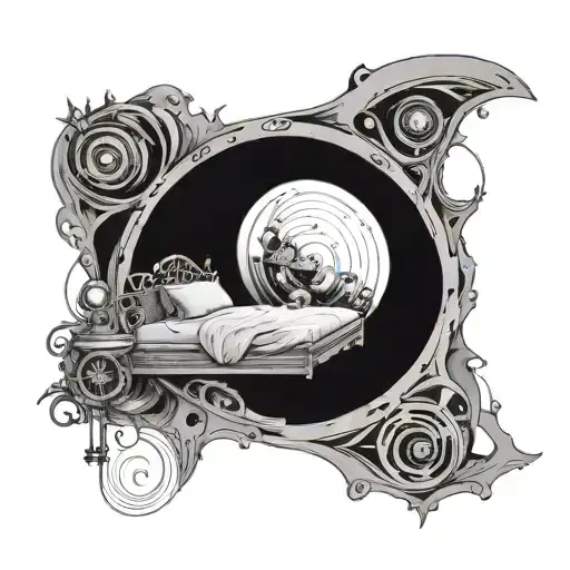 A Bed With A Portal To Space Underneath