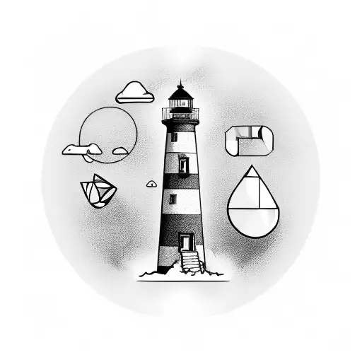 Lighthouse With Geometric Shapes