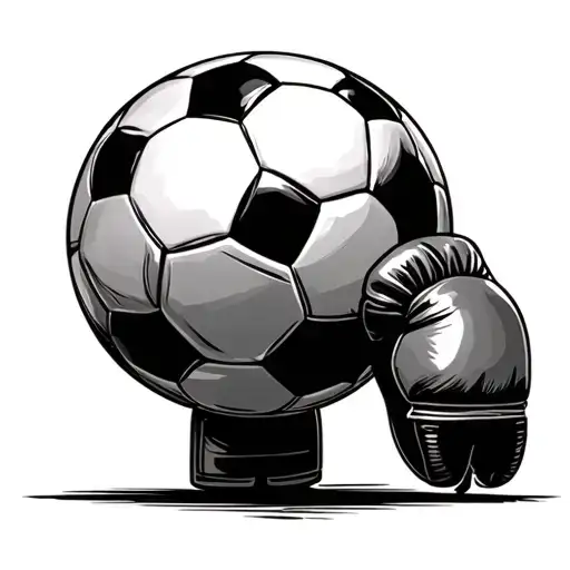 Soccer Ball With A Boxing Glove Drawing