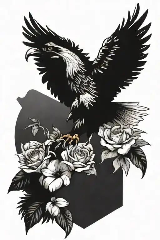 July And May Birth Flower Bouquet With Eagle