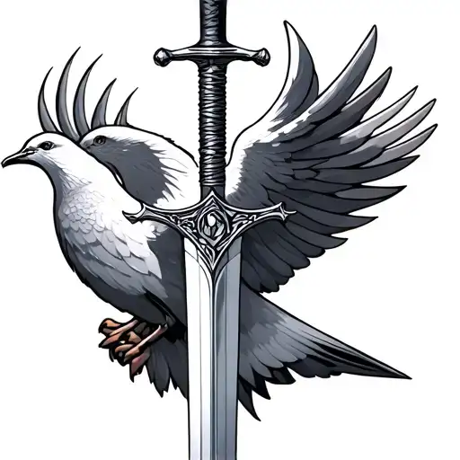Sword Piercing Through Dove
