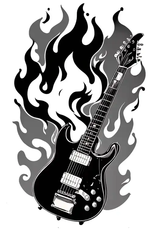 Guitar Fire Breathing Fire No Head