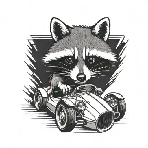 Racoon Driving A Sports Car