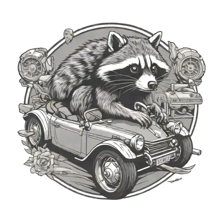 Racoon Driving A Porche
