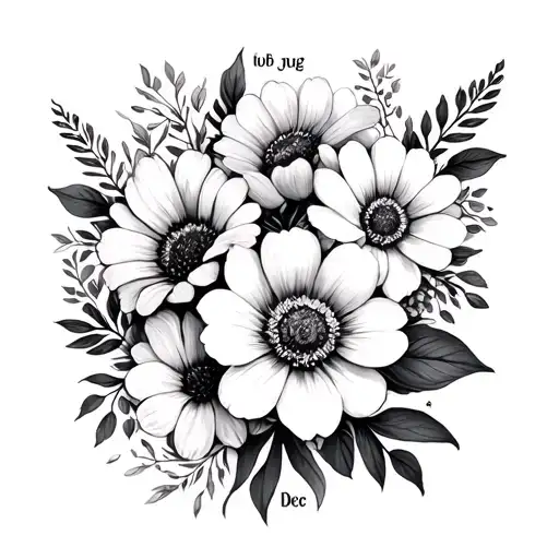 Flower Bouquet- Feb Aug June Dec Birth Flower Bouquet