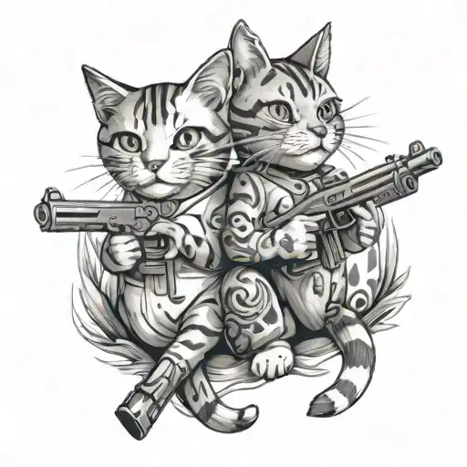 Cute Cats With Gun