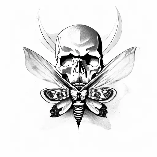 Skull With Moth