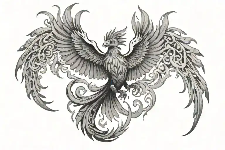 Phoenix Rising From Flames