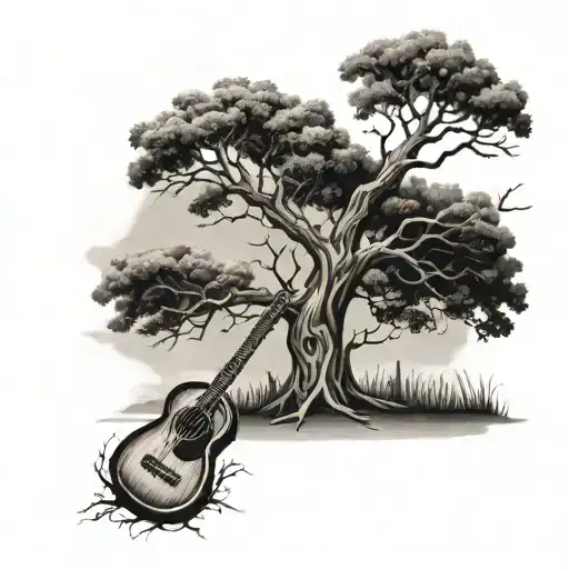 Family Tree With A Guitar As The Trunk