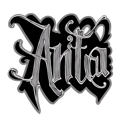 Anita Cursive Style Tattoo Lettering