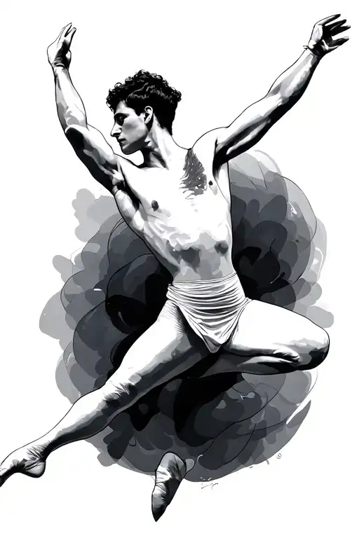 Male Ballet Dancer Gracefully