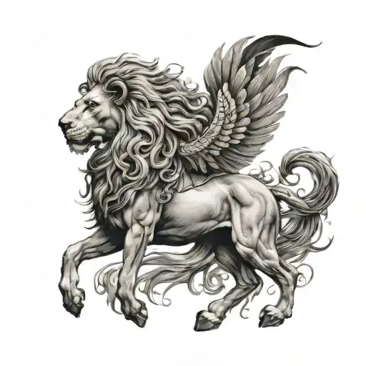 Combination Of Lion And Horse