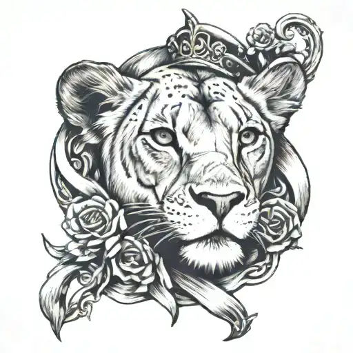 Lioness With Navy Anchor