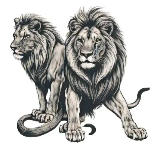 Matching Father Daughter Lion