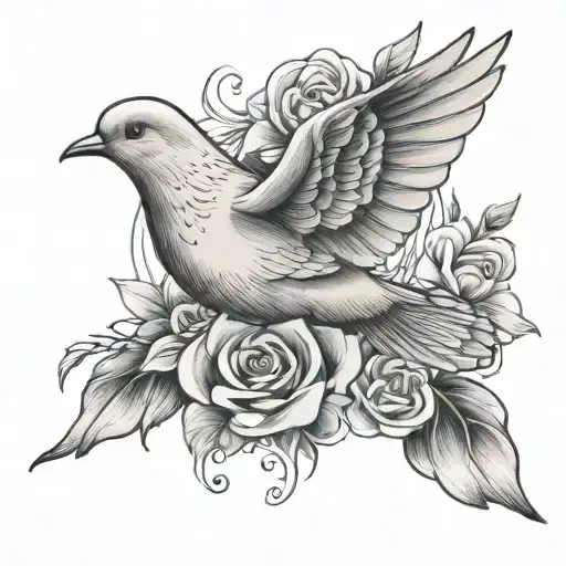 Memorial Tattoo For Mom With Dove And Butter Fly