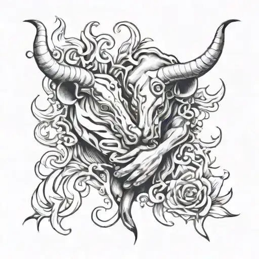 Taurus Libra Holding Hands Flames Love