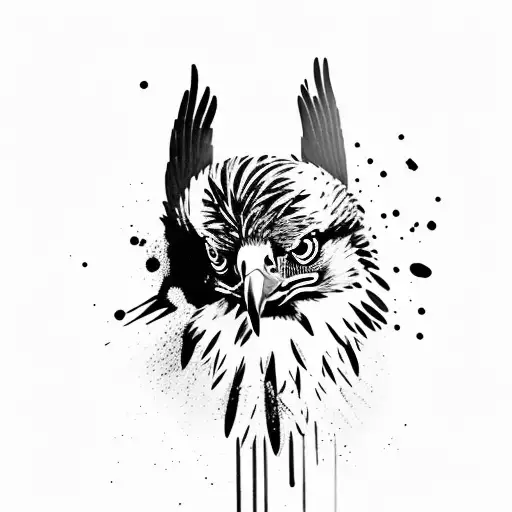 Realistic Golden Eagle With Splatter Background